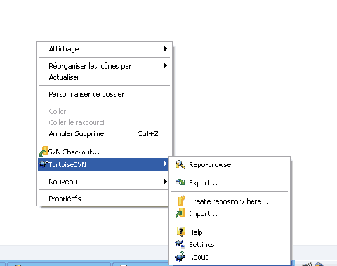 menu contextuel